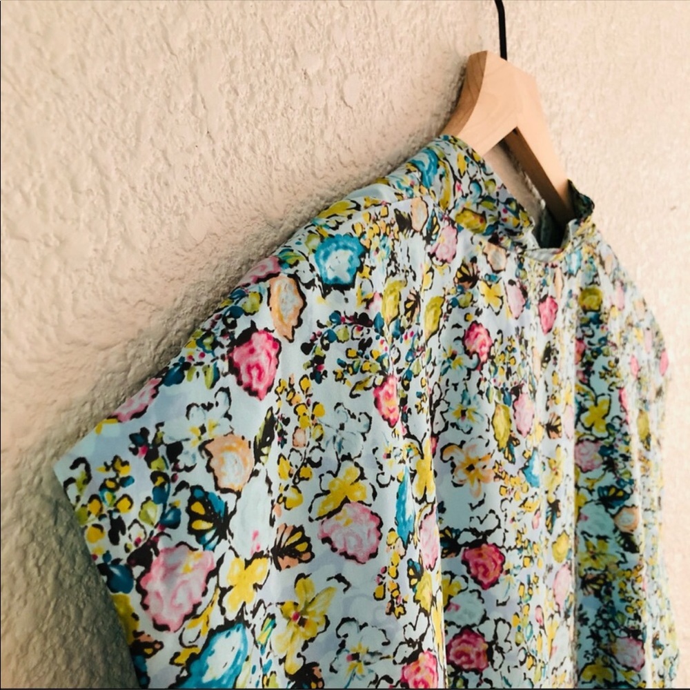 Sundance silk light blue floral tie waist dress size 14 - Picture 6 of 14
